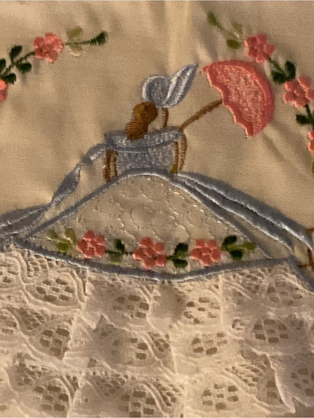 Vintage two hand crafted needlepoint embroidered pillow cases